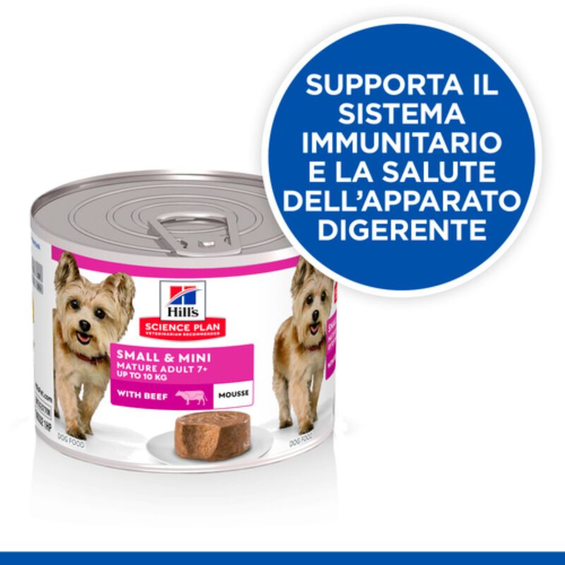Hill's Science Plan Dog Mature Adult 7+ Small & Mini Mousse Manzo 200 gr