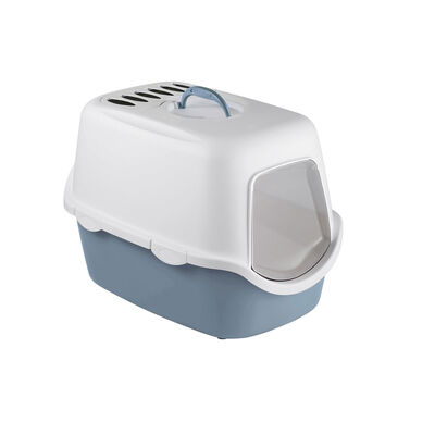 PetUp Toilette chiusa Milly per Gatti colore Blu Acciaio