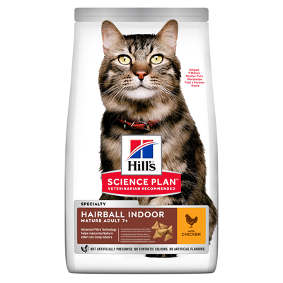 Hill's Science Plan Cat Mature Adult 7+ Hairball Indoor con Pollo 1,5 kg