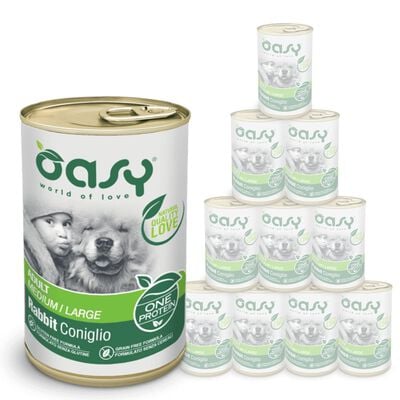 Oasy Dog Adult Medium Large One Protein Coniglio Lattina 400 gr