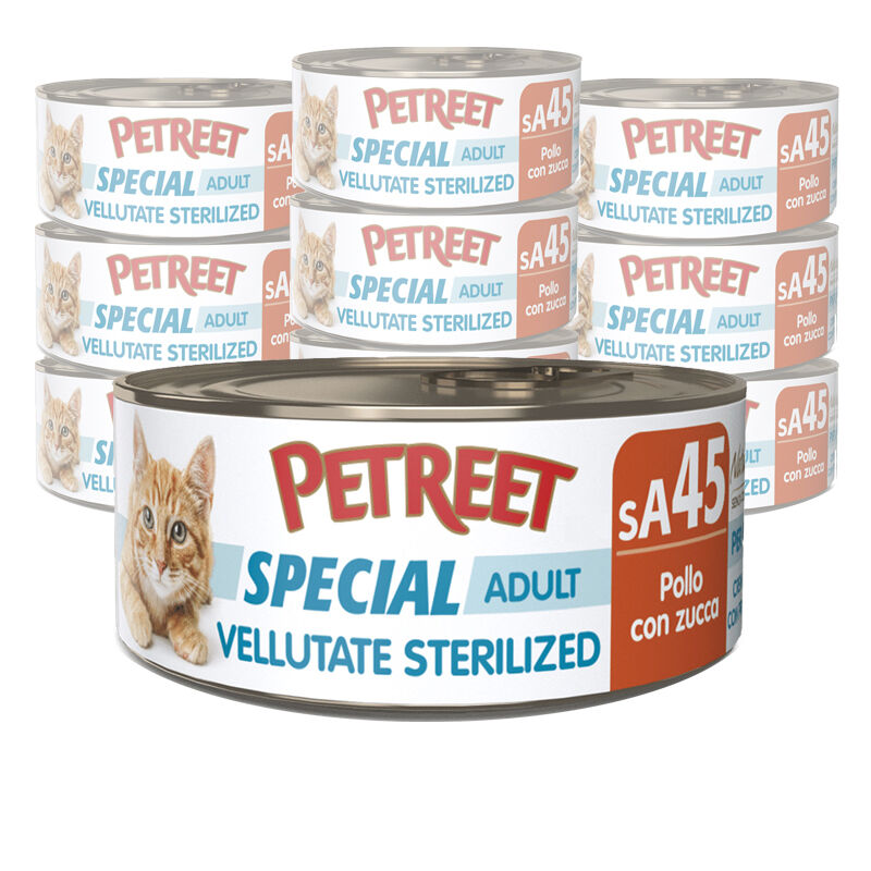 Petreet Vellutate Cat Sterilized Pollo con zucca 70 gr sA45