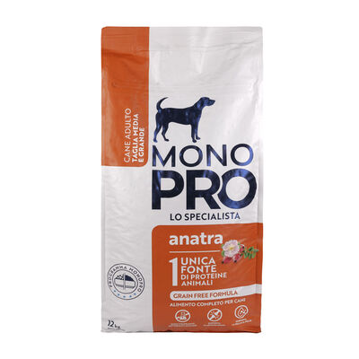 Monopro Dog Adult Medium&Large Grain Free Anatra 12 kg