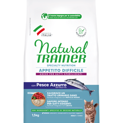 Natural Trainer Cat Adult Exigent con Pesce Azzurro 1,5 kg