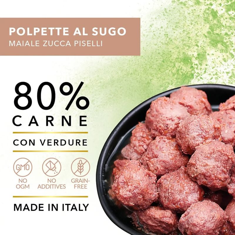 Tasty Pet Polpette in Salsa per cani con Maiale, Zucca e Piselli 150 gr