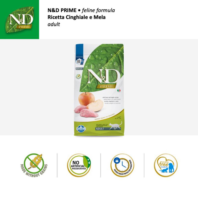 Farmina N&D Prime Cat Adult Cinghiale e Mela 300 gr