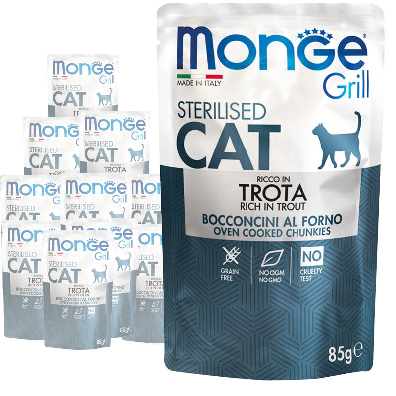Monge Grill sterilizzati Bocconcini in Jelly Ricco di Trota 85 gr
