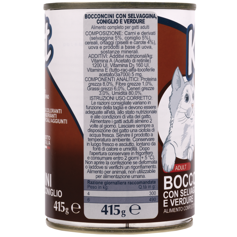 Ket Adult All breeds Bocconcini Selvaggina e Coniglio 415 gr