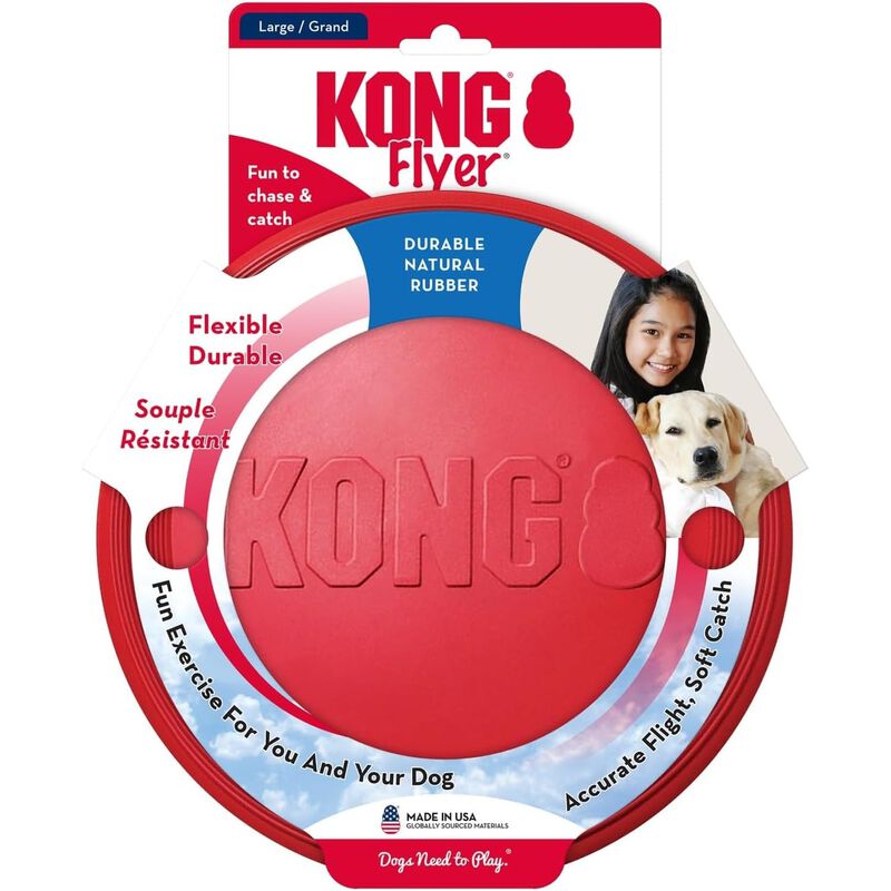 Kong Flyer per cani L Rosso