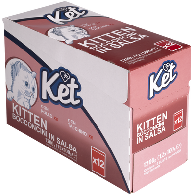 Ket Kitten Bocconcini in salsa Multipack Pollo e Tacchino 100grx12 pz