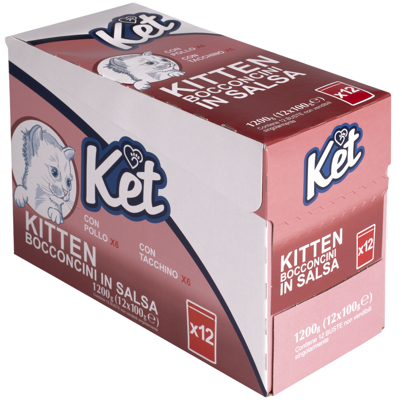 Ket Kitten Bocconcini in salsa Multipack Pollo e Tacchino 100grx12 pz