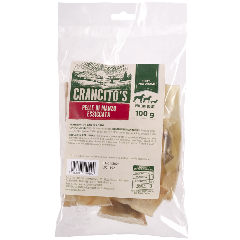Crancito's Dog Adult pelle di manzo essiccata 100gr