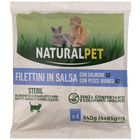 Naturalpet Cat Steril Filettini in salsa con Salmone e Pesce Bianco 4x85 g image number 0