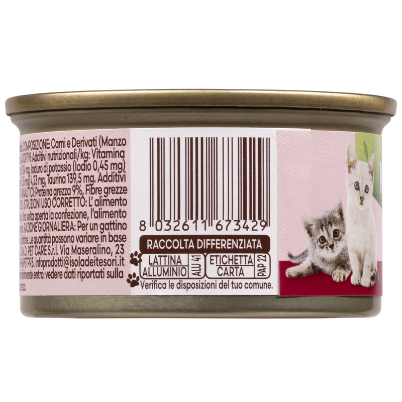 Naturalpet Prime Orme Kitten Mousse Manzo 85 gr