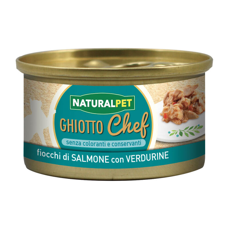 Naturalpet Ghiotto Chef Fiocchi di Salmone con Verdurine fumé g 80