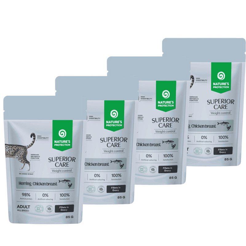 Nature's Protection Superior Care Weight control filetti gatti adulti Aringa e petto di pollo 85gr
