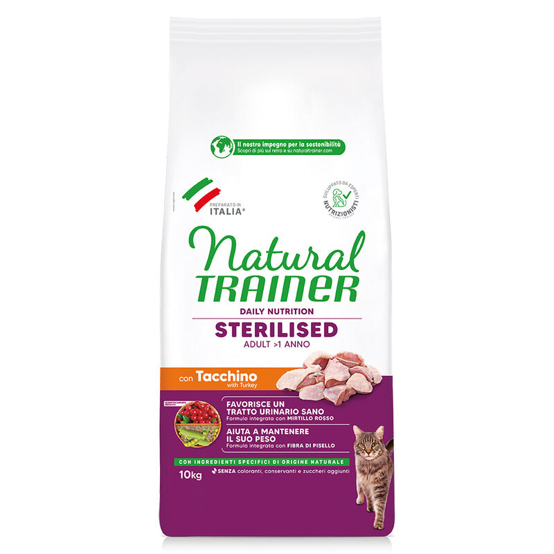 Natural Trainer Cat Adult Sterilised Tacchino 10 kg