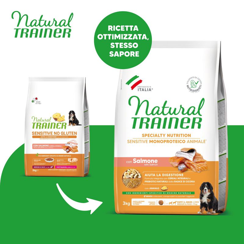 Natural Trainer Sensitive Dog No Gluten Medium & Maxi Adult con Anatra 3 kg