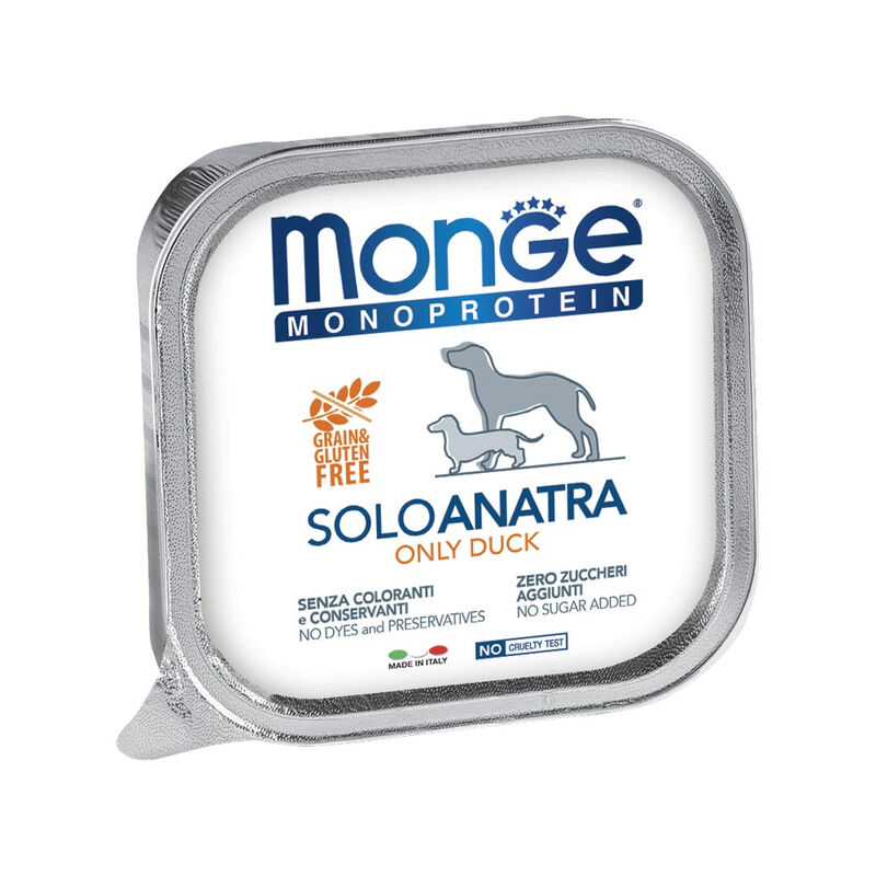 Monge Monoprotein per cani adulti Paté Solo Anatra 150 gr