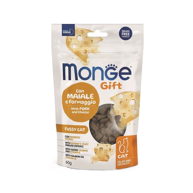 Monge Gift Cat Adult Appetito Difficile con Maiale e Formaggio 60 gr