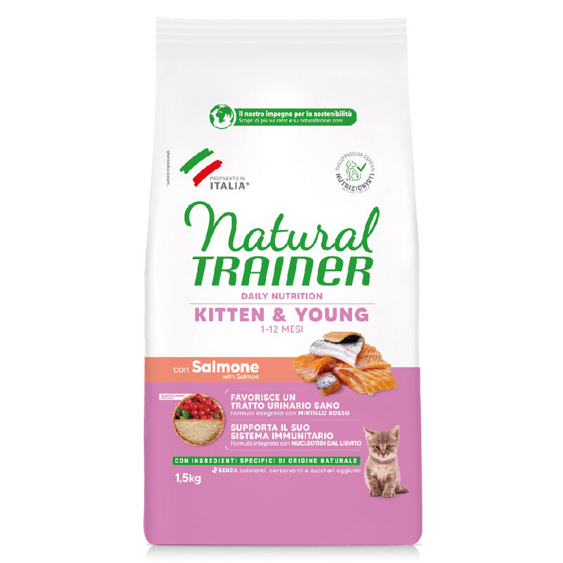 Natural Trainer Cat Kitten con Salmone 1,5 kg