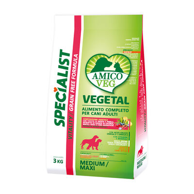Amico Veg Specialist Vegetal Vitality Dog Adult Medio/Maxi Patate e Piselli 3kg