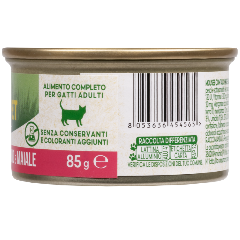 Naturalpet Cat Adult Mousse Tacchino e Maiale 85gr