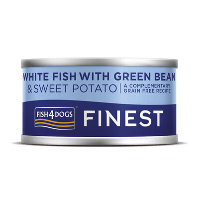 Fish4Dogs Finest Dog Pesce Bianco con Patata Dolce e Fagiolini 85 gr