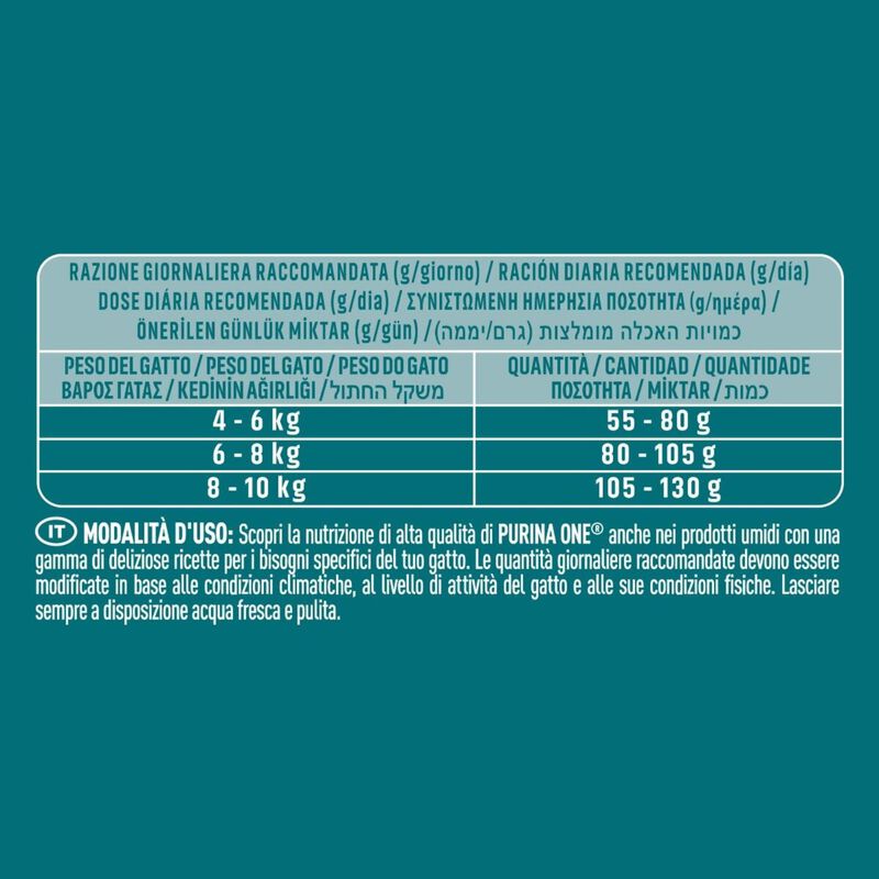 Purina One Bifensis Cat Sterilised Hairball Pollo e Cereali Integrali 800 gr