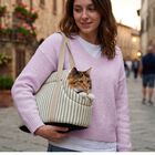 L'Isola dei Tesori Borsa Venere a righe verdi 40x25x21cm