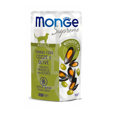 Monge Supreme Cat Adult Tonno con Cozze e olive 80 gr