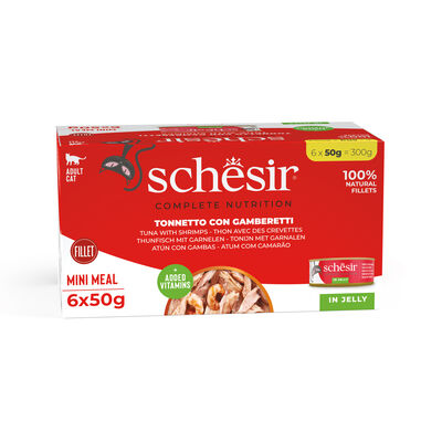 Schesir Complete Nutrition Gatto Tonno e gamberetti jelly 6x50g