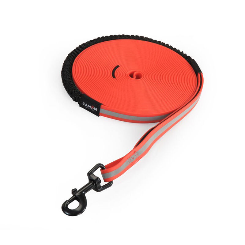 Camon Guinzaglio Lunghina in PVC con banda riflettente Rosso 10 mt
