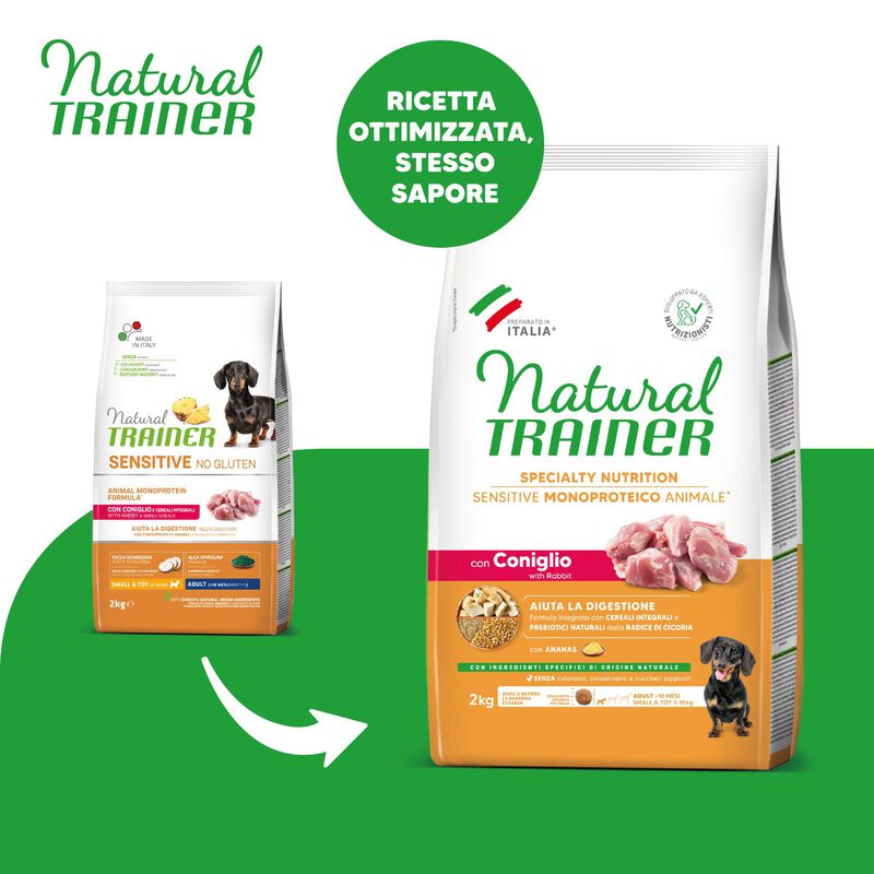 Natural Trainer Dog Adult Mini Sensitive Gluten Free Coniglio 2 kg