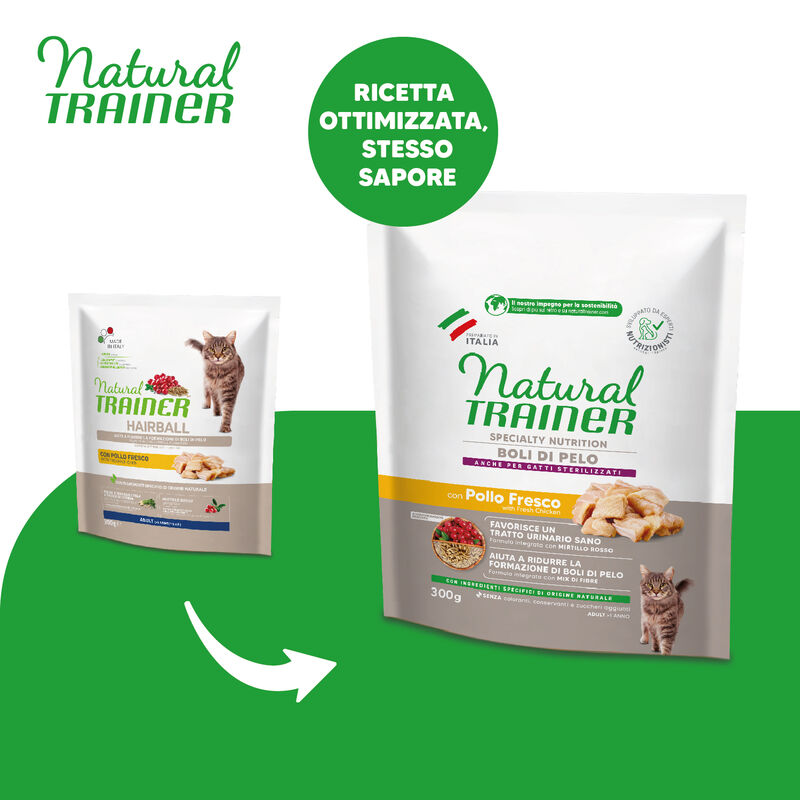 Natural Trainer Cat Hairball con Pollo Fresco 300 Gr.