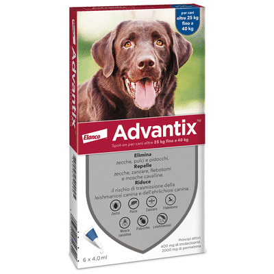 Advantix Spot on per cani oltre 25 kg fino a 40 kg 6 Pipette