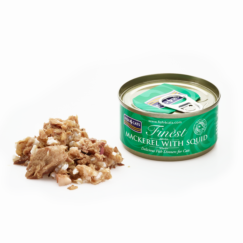 Fish4Cats Finest Cibo Umido per gatti Sgombro e calamari 70 gr