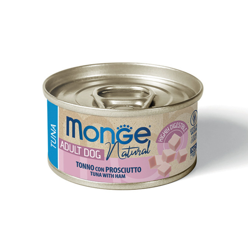 Monge Natural Dog Adult Tonnetto striato con prosciutto 95gr