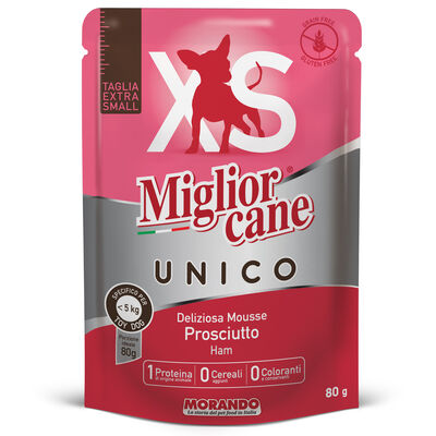 Migliorcane Unico Toy Dog deliziosa mousse Prosciutto 80 gr