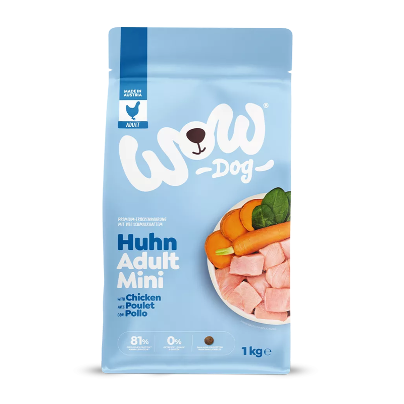 Wow Dog Adult Mini Pollo con spinaci e mirtilli rossi 1kg