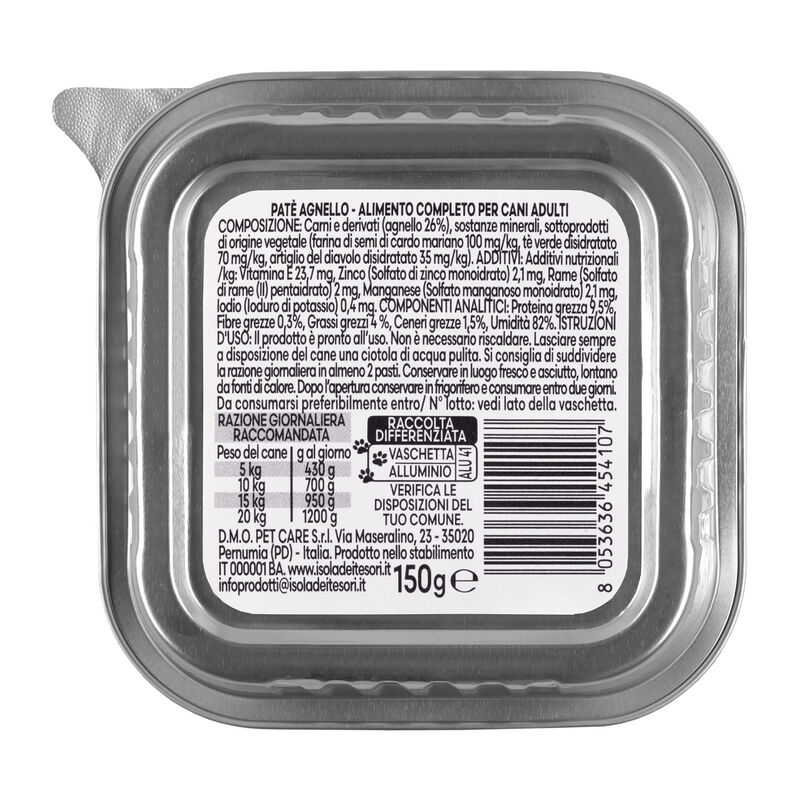 Naturalpet Premium Dog Adult All breeds Paté Agnello 150gr