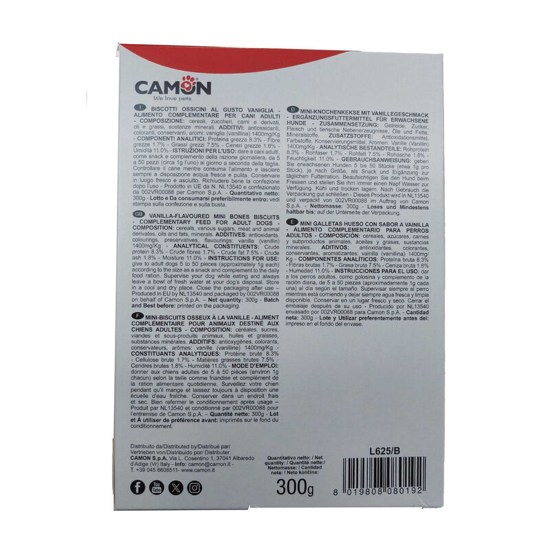 Camon Biscotto Minibones gusto vaniglia 300 gr