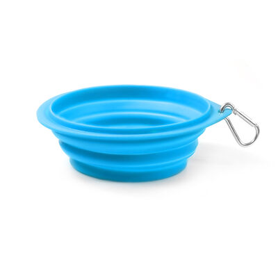 Petup Ciotola pieghevole in TPE azzurro 16,5x5,5 cm