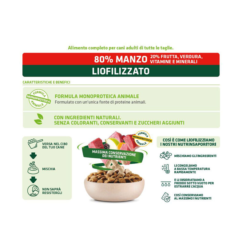 Natural Trainer Freeze Dried Nutrinsaporitore Manzo 120g