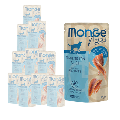 Monge Natural Cat Adult Pezzetti di Tonno con Alici 80 gr