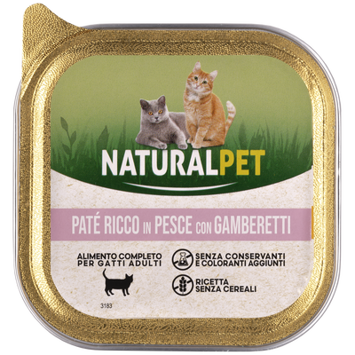 Naturalpet Cat Paté ricco in Salmone con gamberetti 100 gr
