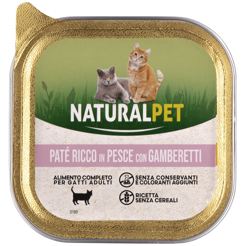 Naturalpet Cat Paté ricco in Salmone con gamberetti 100 gr