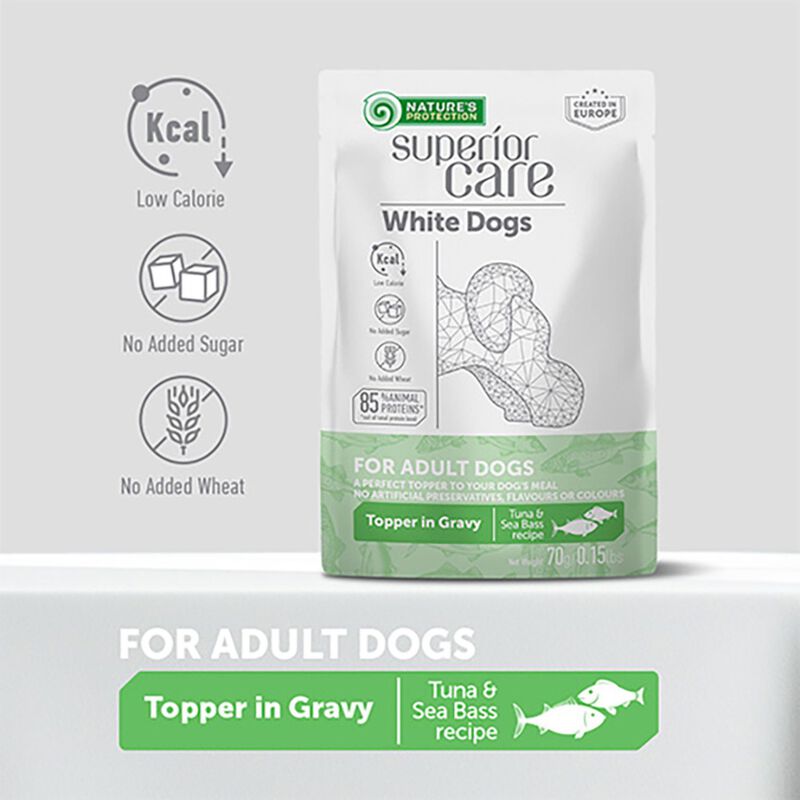 Naturae's Protection Superior Care Dog Adult Pelo Bianco con Tonno e Branzino 70 gr