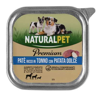 Naturalpet Premium Dog Adult paté ricco in tonno con patata dolce 150gr