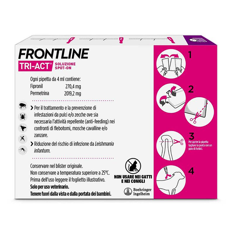 Frontline Tri-act antiparassitario cani 20-40 kg - 3 pipette - Scad Dicembre 2025