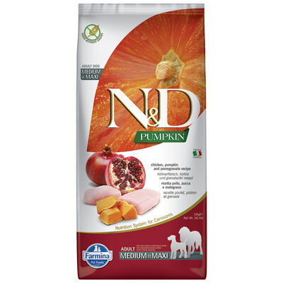 Farmina N&D Pumpkin Dog Adult Medium & Maxi Pollo e Melograno 12 kg